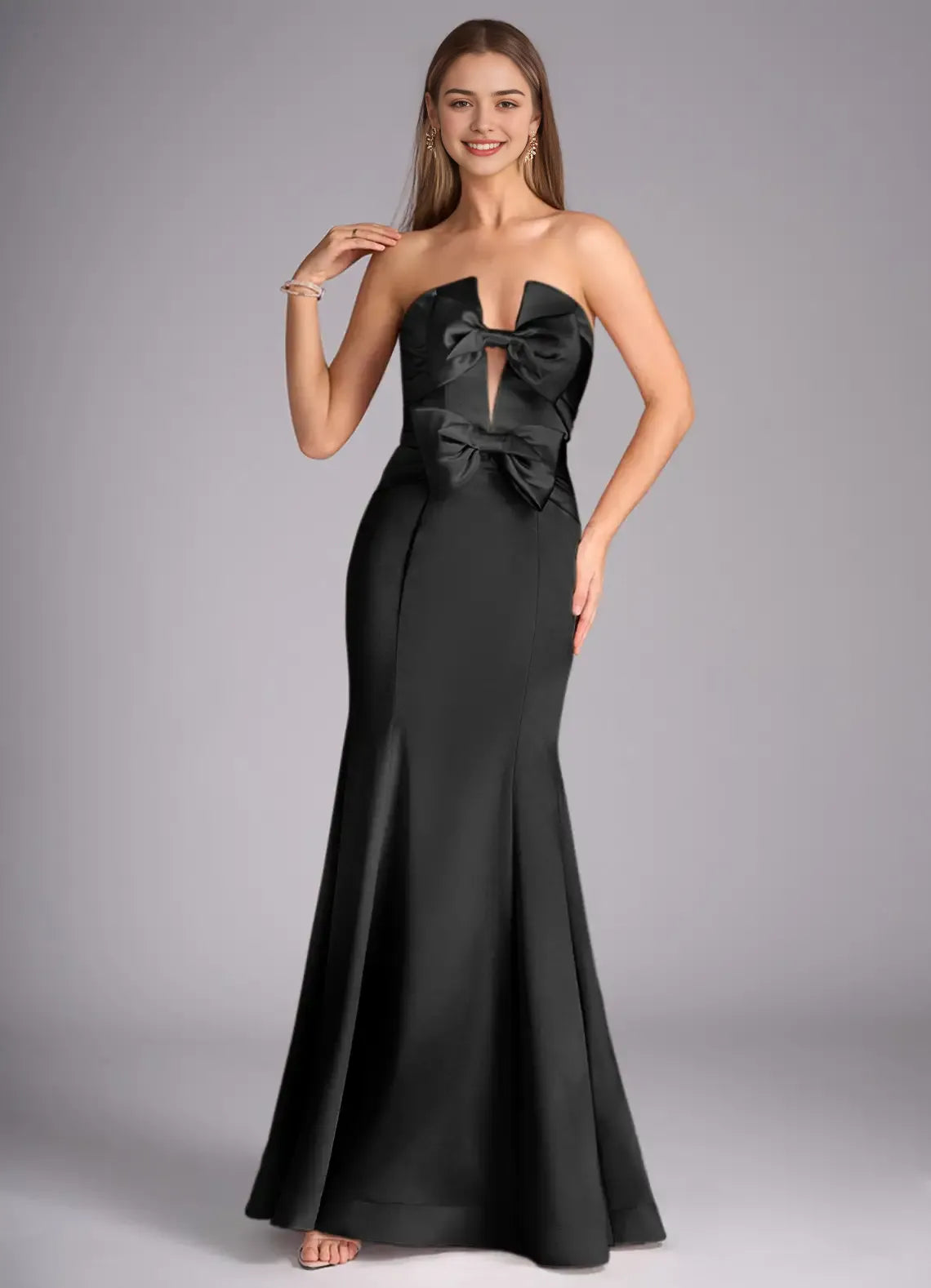 Vivid Mermaid Strapless Sleeveless Open Back Floor Length For Sale Prom Dress