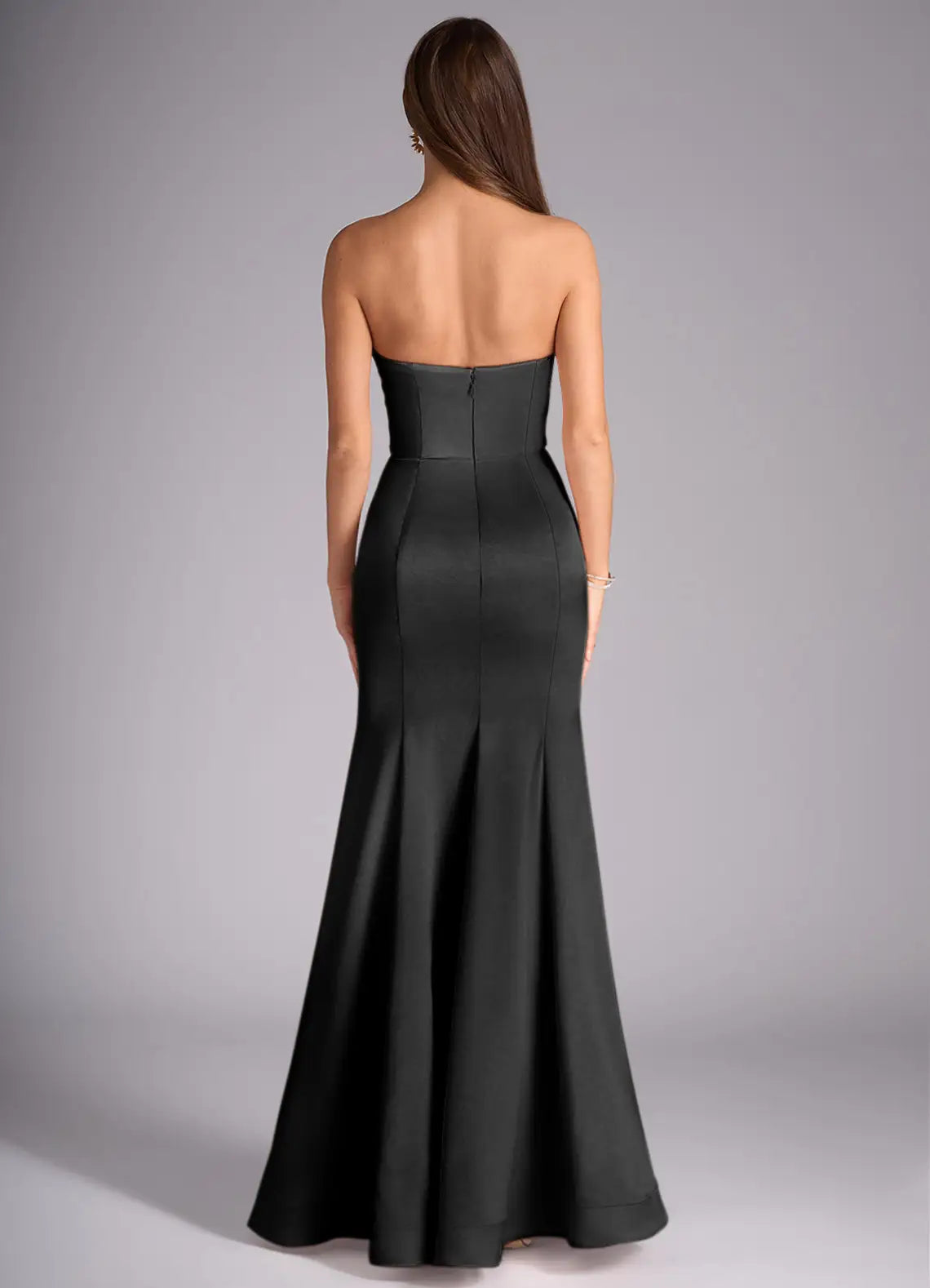 Vivid Mermaid Strapless Sleeveless Open Back Floor Length For Sale Prom Dress