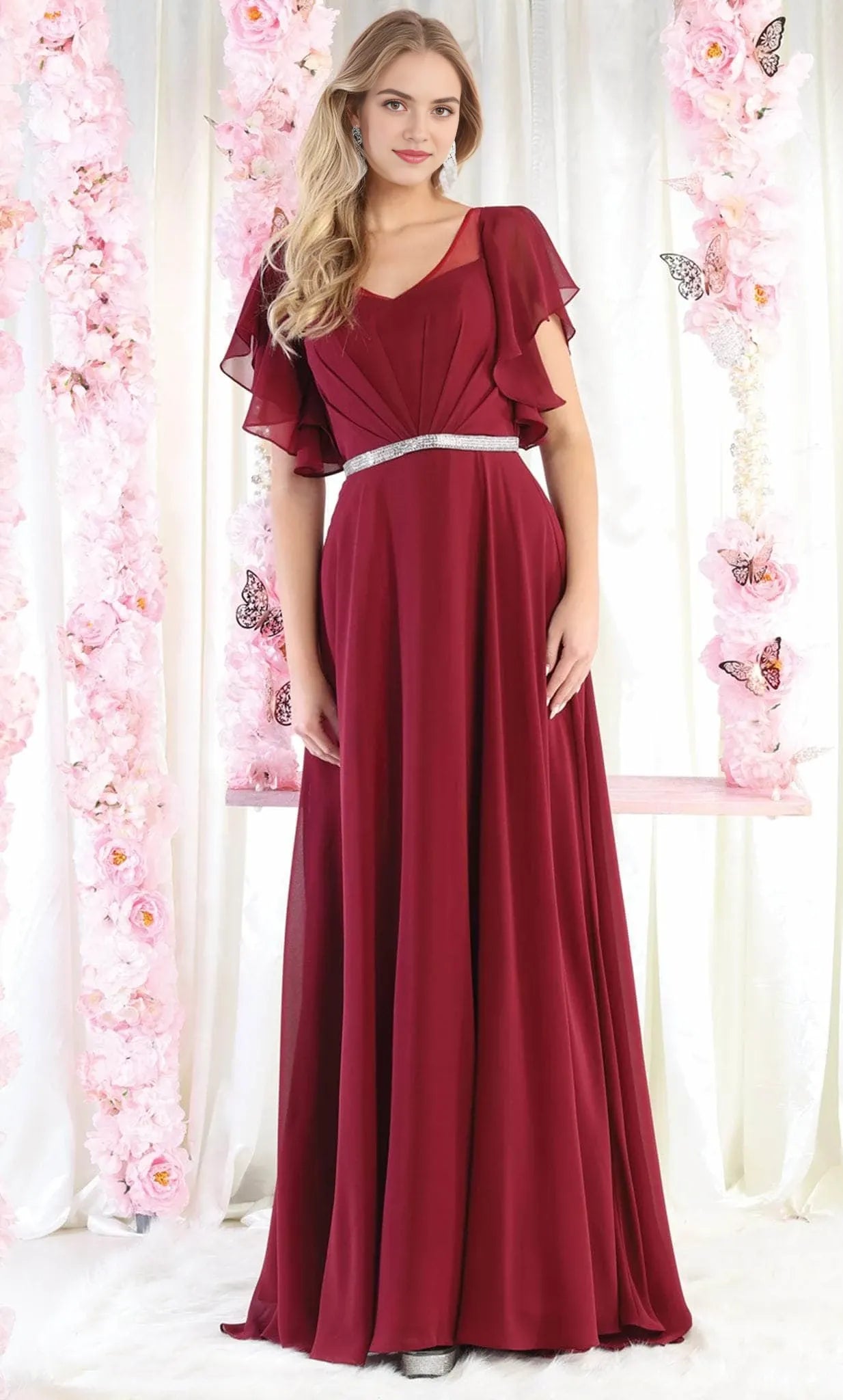 V neck Short Sleeves A line Simple Off the shoulder Floor Length Prom Dress For Sale For Adults