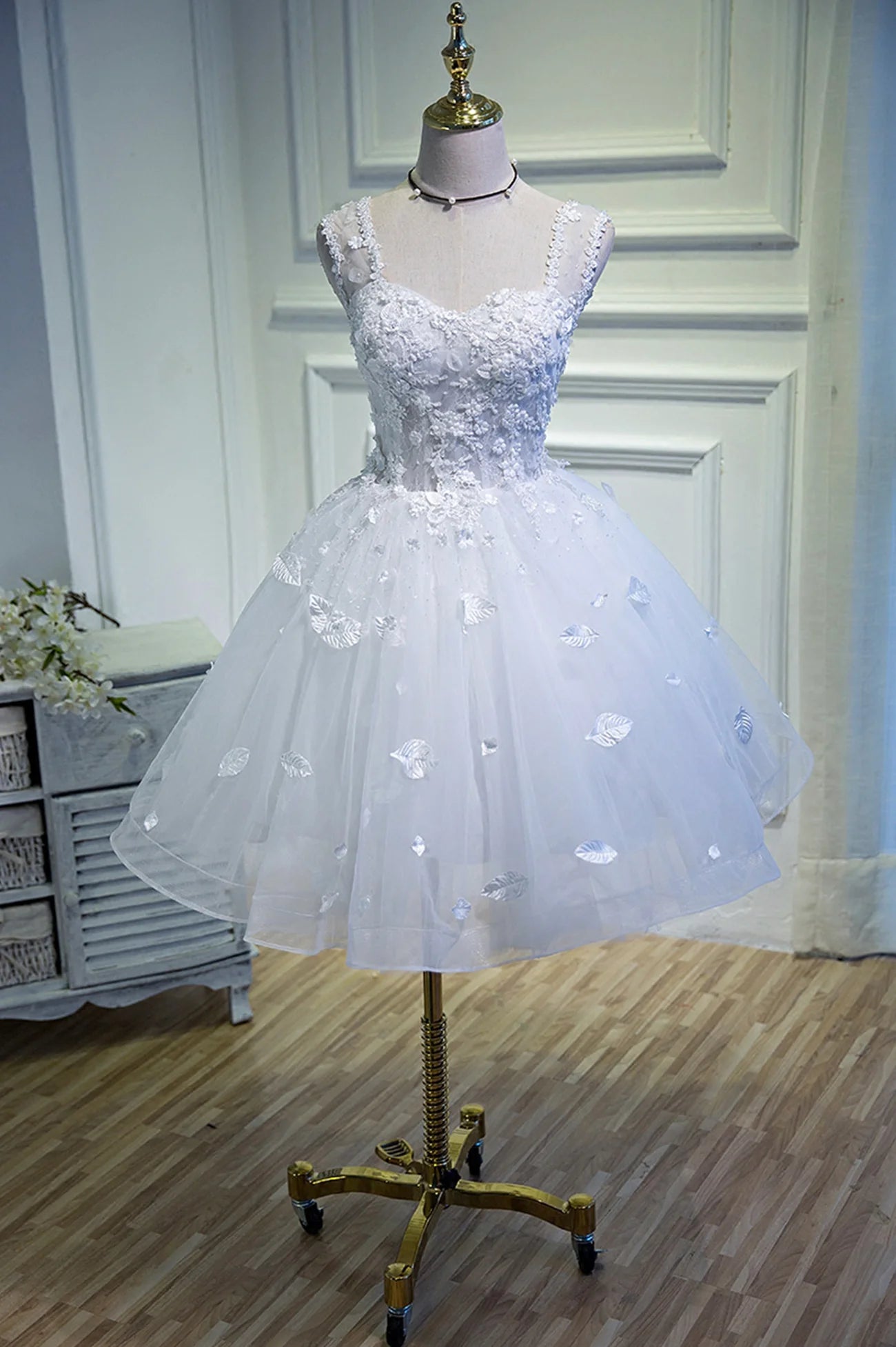 White Mini White Lace Short Prom Dress Evening Party Dress