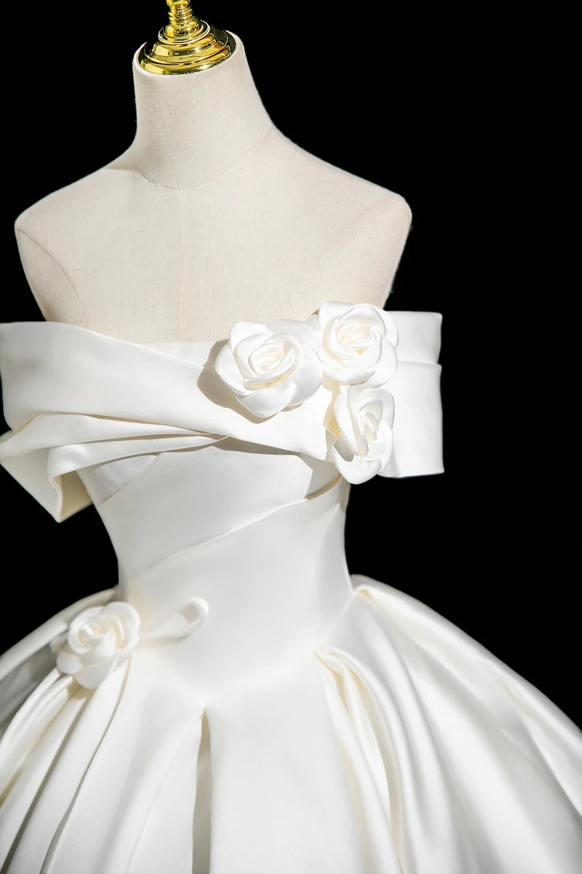 White Satin Lace-up Long Prom Dress  Elegant A-Line Off the Shoulder Party Dress