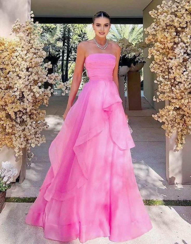 modest simple pink prom dress evening dresses
